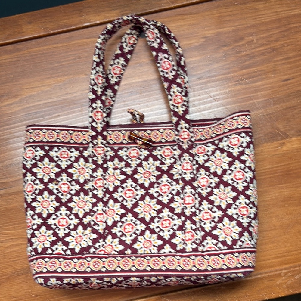 Vera Bradley Brown and Cream Tote Bag with Elegant Design